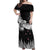 New Zealand Kea Bird Off Shoulder Maxi Dress Maori Tattoo and Silver Fern Black Color