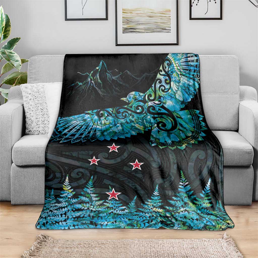 New Zealand Kea Bird Blanket Maori Tattoo and Silver Fern Paua Shell Style LT03 - Polynesian Pride