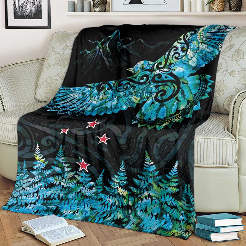 New Zealand Kea Bird Blanket Maori Tattoo and Silver Fern Paua Shell Style LT03 - Polynesian Pride