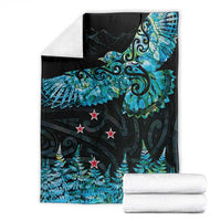 New Zealand Kea Bird Blanket Maori Tattoo and Silver Fern Paua Shell Style LT03 - Polynesian Pride