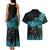 New Zealand Kea Bird Couples Matching Tank Maxi Dress and Hawaiian Shirt Maori Tattoo and Silver Fern Paua Shell Style