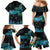 New Zealand Kea Bird Family Matching Mermaid Dress and Hawaiian Shirt Maori Tattoo and Silver Fern Paua Shell Style