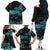 New Zealand Kea Bird Family Matching Off The Shoulder Long Sleeve Dress and Hawaiian Shirt Maori Tattoo and Silver Fern Paua Shell Style