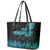 New Zealand Kea Bird Leather Tote Bag Maori Tattoo and Silver Fern Paua Shell Style