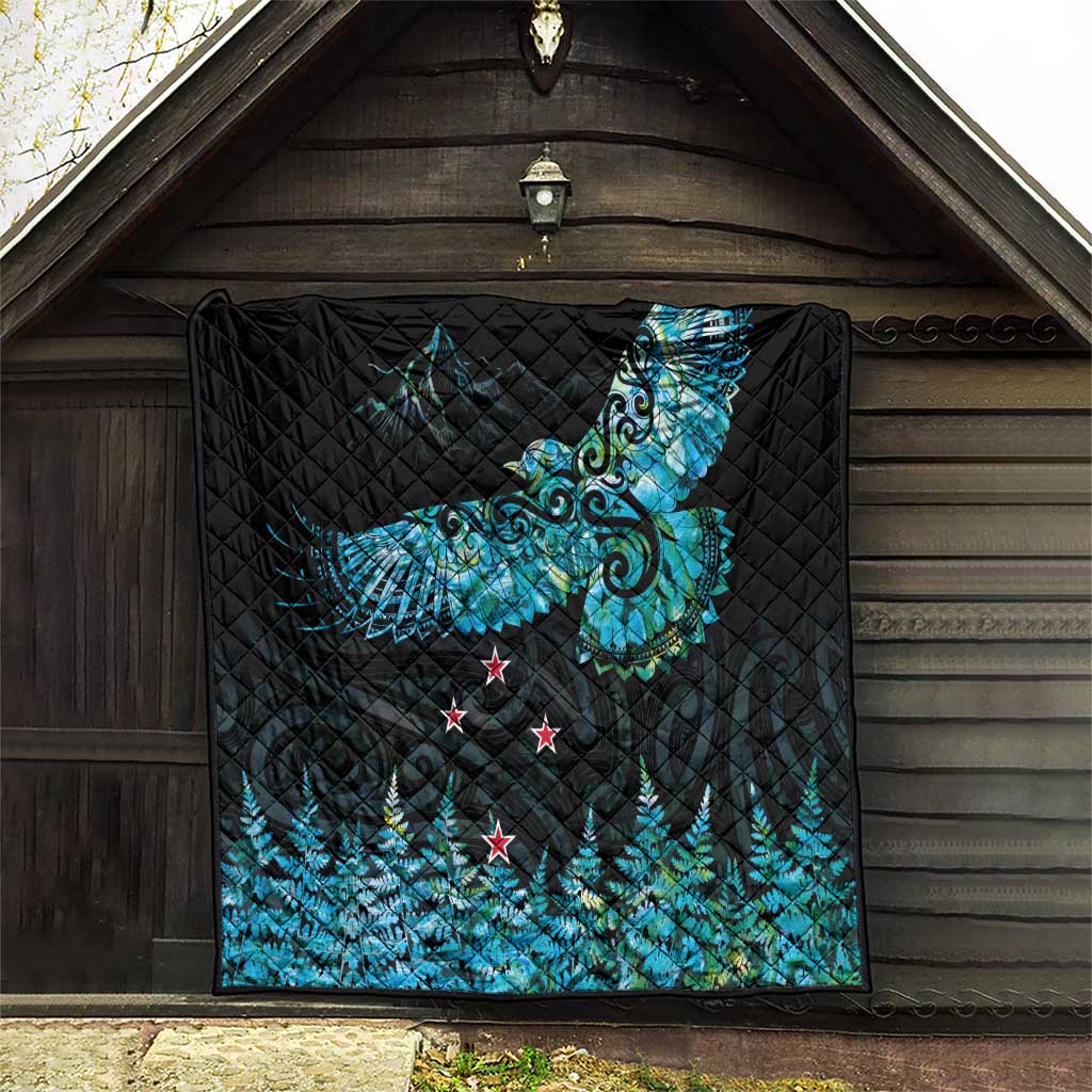 New Zealand Kea Bird Quilt Maori Tattoo and Silver Fern Paua Shell Style