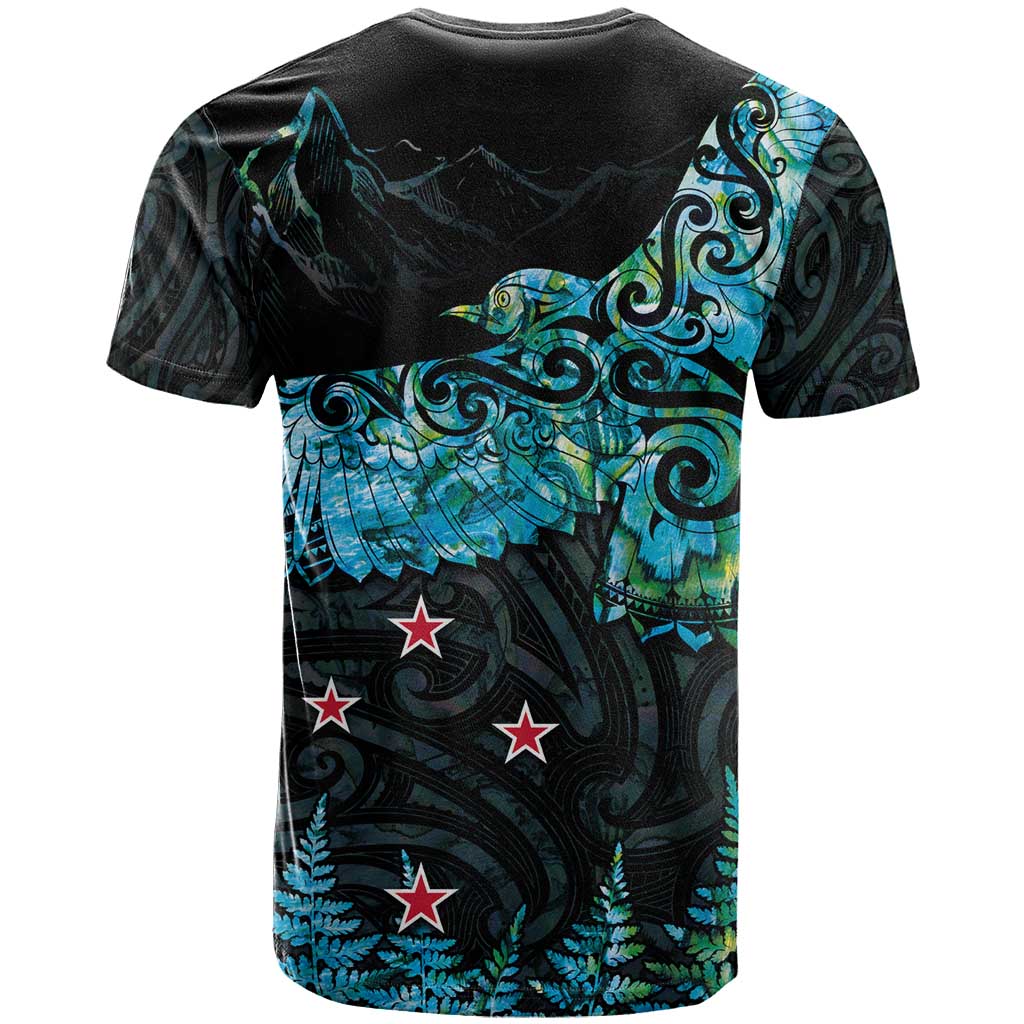 New Zealand Kea Bird T Shirt Maori Tattoo and Silver Fern Paua Shell Style
