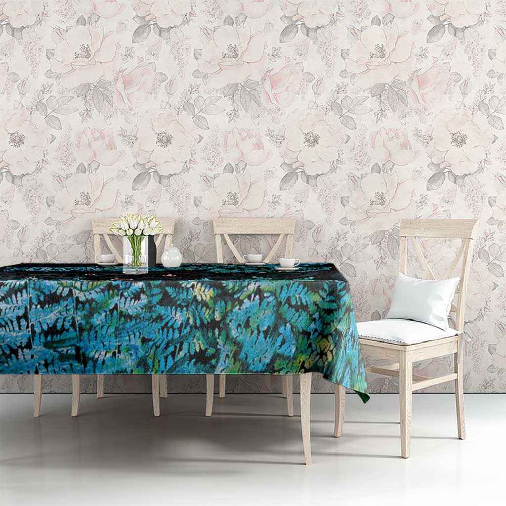 New Zealand Kea Bird Tablecloth Maori Tattoo and Silver Fern Paua Shell Style LT03 - Polynesian Pride