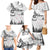 New Zealand Kea Bird Family Matching Mermaid Dress and Hawaiian Shirt Maori Tattoo and Silver Fern White Color