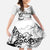 New Zealand Kea Bird Family Matching Off Shoulder Maxi Dress and Hawaiian Shirt Maori Tattoo and Silver Fern White Color