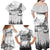 New Zealand Kea Bird Family Matching Off Shoulder Maxi Dress and Hawaiian Shirt Maori Tattoo and Silver Fern White Color