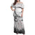 New Zealand Kea Bird Family Matching Off Shoulder Maxi Dress and Hawaiian Shirt Maori Tattoo and Silver Fern White Color