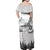 New Zealand Kea Bird Family Matching Off Shoulder Maxi Dress and Hawaiian Shirt Maori Tattoo and Silver Fern White Color