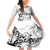 New Zealand Kea Bird Family Matching Off Shoulder Short Dress and Hawaiian Shirt Maori Tattoo and Silver Fern White Color