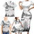 New Zealand Kea Bird Family Matching Short Sleeve Bodycon Dress and Hawaiian Shirt Maori Tattoo and Silver Fern White Color