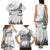 New Zealand Kea Bird Family Matching Tank Maxi Dress and Hawaiian Shirt Maori Tattoo and Silver Fern White Color