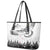 New Zealand Kea Bird Leather Tote Bag Maori Tattoo and Silver Fern White Color