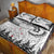 New Zealand Kea Bird Quilt Bed Set Maori Tattoo and Silver Fern White Color