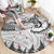 New Zealand Kea Bird Round Carpet Maori Tattoo and Silver Fern White Color