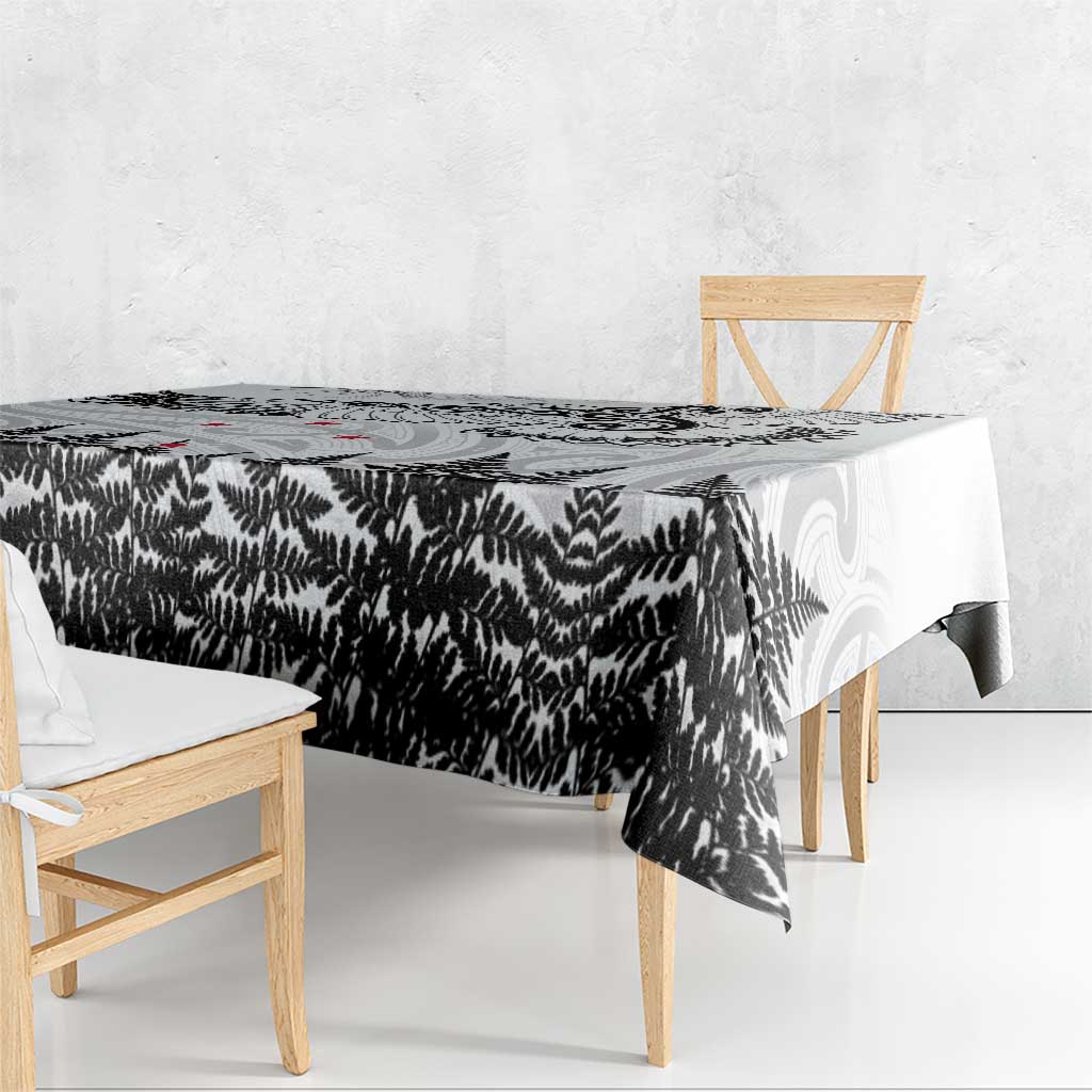 New Zealand Kea Bird Tablecloth Maori Tattoo and Silver Fern White Color LT03 - Polynesian Pride