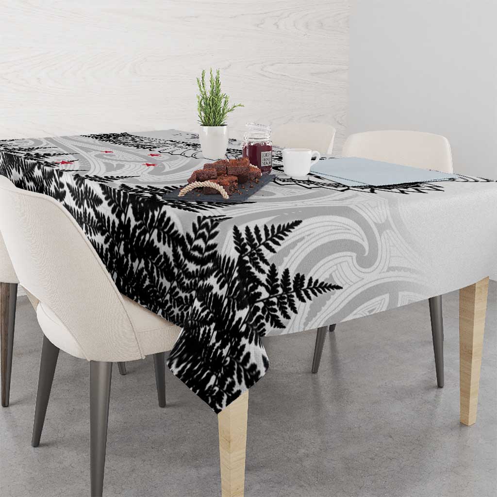 New Zealand Kea Bird Tablecloth Maori Tattoo and Silver Fern White Color LT03 - Polynesian Pride