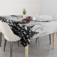 New Zealand Kea Bird Tablecloth Maori Tattoo and Silver Fern White Color LT03 - Polynesian Pride