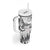 New Zealand Kea Bird Tumbler With Handle Maori Tattoo and Silver Fern White Color