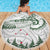 New Zealand Kea Bird Beach Blanket Maori Tattoo and Silver Fern Green Color