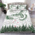 New Zealand Kea Bird Bedding Set Maori Tattoo and Silver Fern Green Color