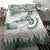 New Zealand Kea Bird Bedding Set Maori Tattoo and Silver Fern Green Color