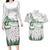 New Zealand Kea Bird Couples Matching Long Sleeve Bodycon Dress and Hawaiian Shirt Maori Tattoo and Silver Fern Green Color