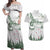 New Zealand Kea Bird Couples Matching Off Shoulder Maxi Dress and Hawaiian Shirt Maori Tattoo and Silver Fern Green Color