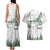 New Zealand Kea Bird Couples Matching Tank Maxi Dress and Hawaiian Shirt Maori Tattoo and Silver Fern Green Color