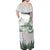 New Zealand Kea Bird Family Matching Off Shoulder Maxi Dress and Hawaiian Shirt Maori Tattoo and Silver Fern Green Color