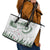 New Zealand Kea Bird Leather Tote Bag Maori Tattoo and Silver Fern Green Color