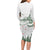 New Zealand Kea Bird Long Sleeve Bodycon Dress Maori Tattoo and Silver Fern Green Color