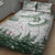 New Zealand Kea Bird Quilt Bed Set Maori Tattoo and Silver Fern Green Color