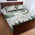 New Zealand Kea Bird Quilt Bed Set Maori Tattoo and Silver Fern Green Color