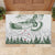 New Zealand Kea Bird Rubber Doormat Maori Tattoo and Silver Fern Green Color