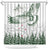 New Zealand Kea Bird Shower Curtain Maori Tattoo and Silver Fern Green Color