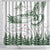 New Zealand Kea Bird Shower Curtain Maori Tattoo and Silver Fern Green Color