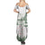 New Zealand Kea Bird Summer Maxi Dress Maori Tattoo and Silver Fern Green Color