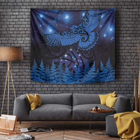 New Zealand Kea Bird Tapestry Maori Tattoo and Silver Fern Matariki Style