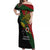 Papua New Guinea Chimbu Province Off Shoulder Maxi Dress PNG Birds Of Paradise Polynesian Arty Style LT03 Women Green - Polynesian Pride