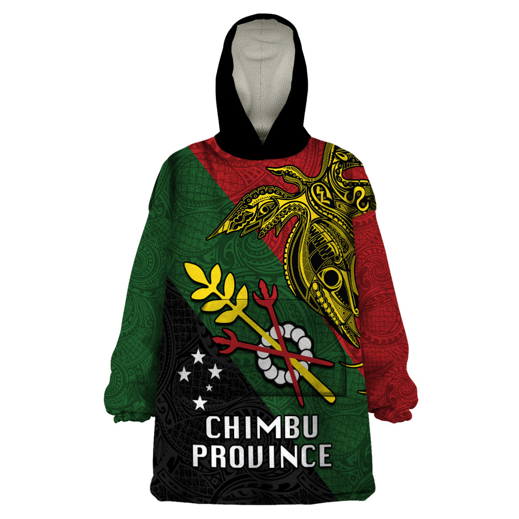 Papua New Guinea Chimbu Province Wearable Blanket Hoodie PNG Birds Of Paradise Polynesian Arty Style LT03 One Size Green - Polynesian Pride