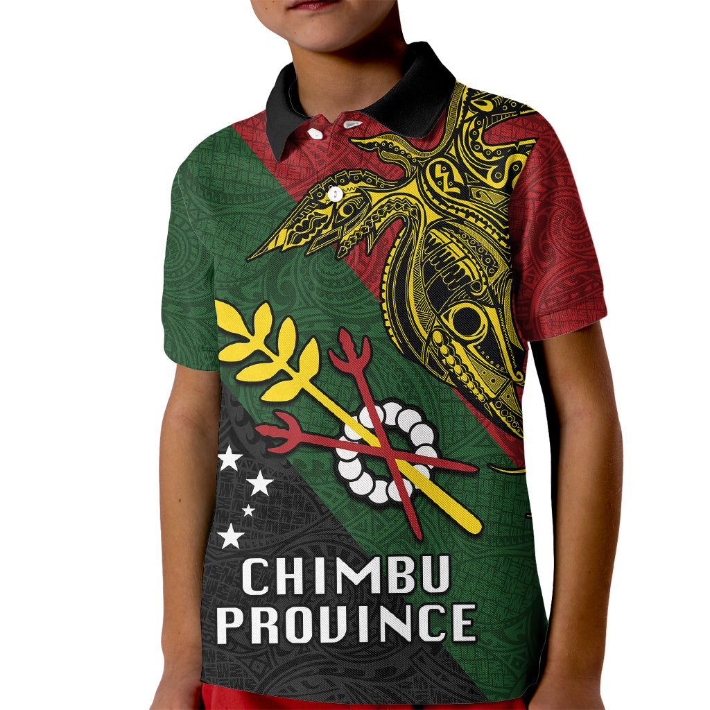 Custom Papua New Guinea Chimbu Province Kid Polo Shirt PNG Birds Of Paradise Polynesian Arty Style LT03 Kid Green - Polynesian Pride