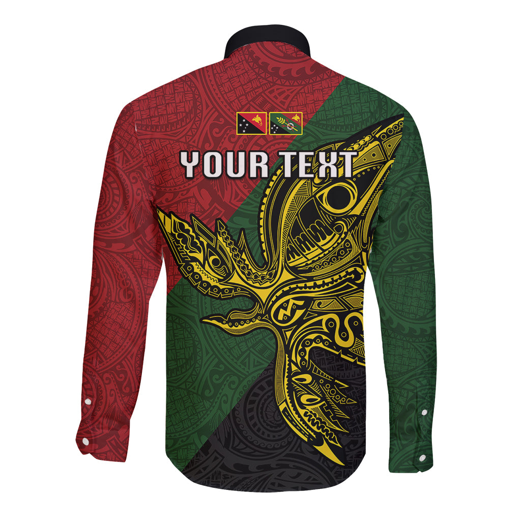 Custom Papua New Guinea Chimbu Province Long Sleeve Button Shirt PNG Birds Of Paradise Polynesian Arty Style LT03 - Polynesian Pride