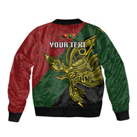 Custom Papua New Guinea Chimbu Province Sleeve Zip Bomber Jacket PNG Birds Of Paradise Polynesian Arty Style LT03 - Polynesian Pride