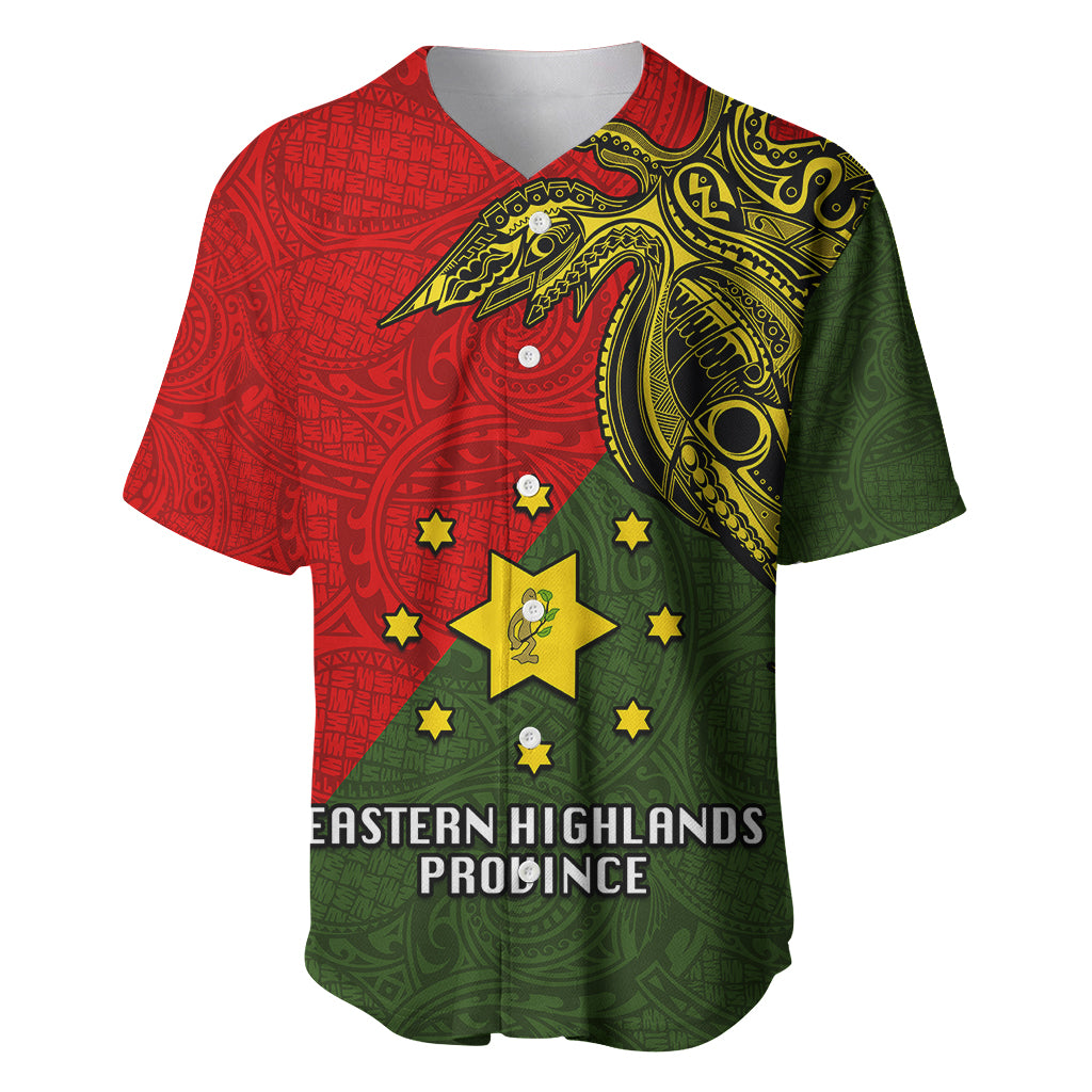 Papua New Guinea Eastern Highlands Province Baseball Jersey PNG Birds Of Paradise Polynesian Arty Style LT03 Green - Polynesian Pride