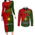 Custom Papua New Guinea Eastern Highlands Province Couples Matching Long Sleeve Bodycon Dress and Long Sleeve Button Shirts PNG Birds Of Paradise Polynesian Arty Style LT03 Green - Polynesian Pride