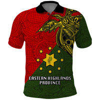 Custom Papua New Guinea Eastern Highlands Province Polo Shirt PNG Birds Of Paradise Polynesian Arty Style LT03 Green - Polynesian Pride